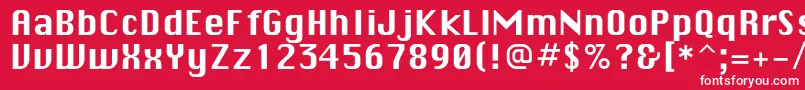 Sistemnyjc-Schriftart – Weiße Schriften auf rotem Hintergrund