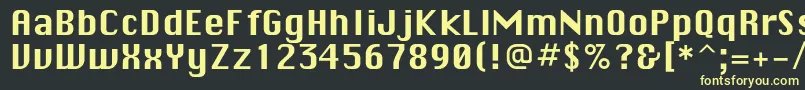 フォントSistemnyjc – 黒い背景に黄色の文字