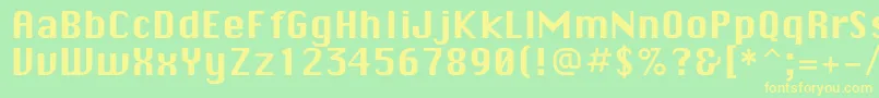 Sistemnyjc-fontti – keltaiset fontit vihreällä taustalla