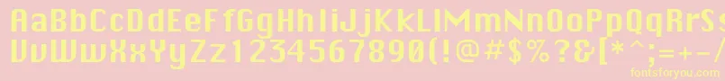 Sistemnyjc Font – Yellow Fonts on Pink Background