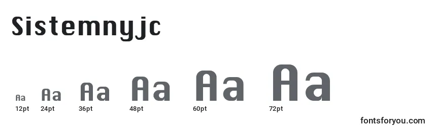 Размеры шрифта Sistemnyjc