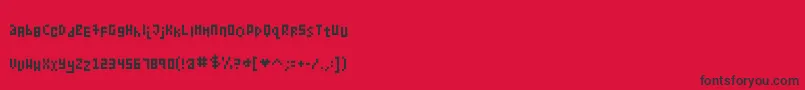 KollectionBitmap Font – Black Fonts on Red Background