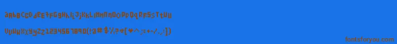KollectionBitmap-Schriftart – Braune Schriften auf blauem Hintergrund