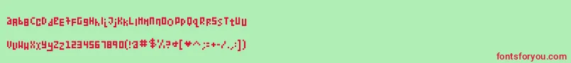 KollectionBitmap Font – Red Fonts on Green Background