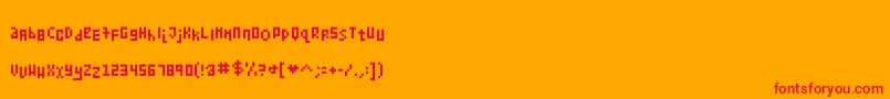 KollectionBitmap Font – Red Fonts on Orange Background
