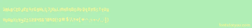 KollectionBitmap Font – Yellow Fonts on Green Background