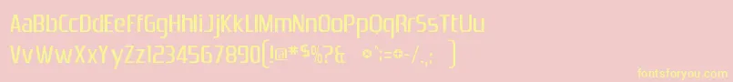 Dszrnicc-Schriftart – Gelbe Schriften auf rosa Hintergrund
