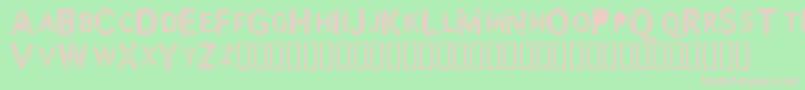 Assimila-fontti – vaaleanpunaiset fontit vihreällä taustalla