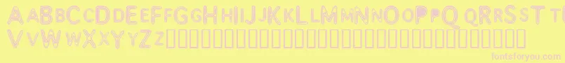 Assimila Font – Pink Fonts on Yellow Background