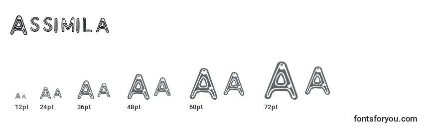 Размеры шрифта Assimila