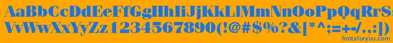 CompendiumBlackSsiBlack Font – Blue Fonts on Orange Background