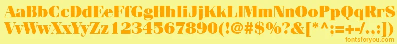 CompendiumBlackSsiBlack Font – Orange Fonts on Yellow Background