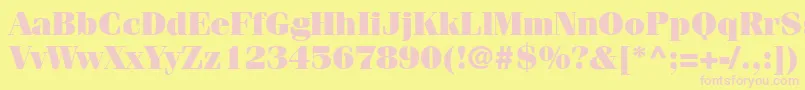 CompendiumBlackSsiBlack-fontti – vaaleanpunaiset fontit keltaisella taustalla