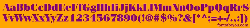 CompendiumBlackSsiBlack-fontti – violetit fontit oranssilla taustalla