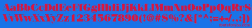 フォントCompendiumBlackSsiBlack – 赤い文字の青い背景