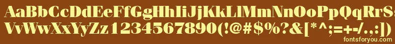 CompendiumBlackSsiBlack-fontti – keltaiset fontit ruskealla taustalla
