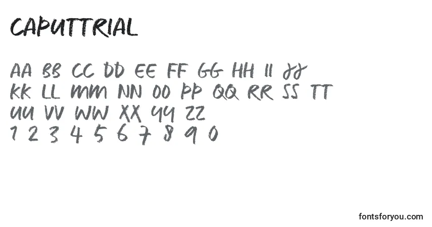 A fonte CaputTrial – alfabeto, números, caracteres especiais