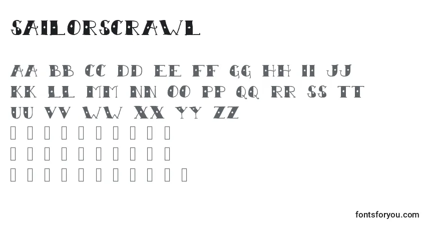 Czcionka SailorScrawl – alfabet, cyfry, specjalne znaki