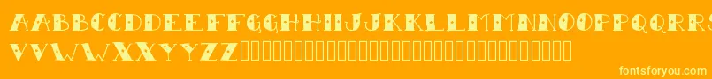 SailorScrawl-Schriftart – Gelbe Schriften auf orangefarbenem Hintergrund