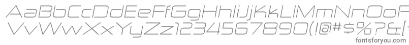 ZektonexltItalic-fontti – harmaat kirjasimet valkoisella taustalla