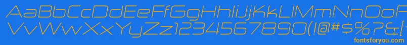 ZektonexltItalic Font – Orange Fonts on Blue Background