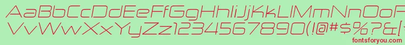 ZektonexltItalic Font – Red Fonts on Green Background