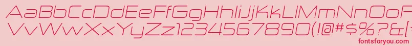 フォントZektonexltItalic – ピンクの背景に赤い文字