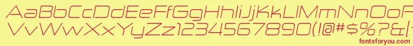 フォントZektonexltItalic – 赤い文字の黄色い背景