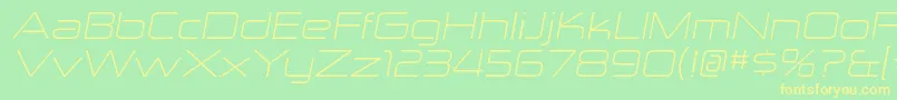 ZektonexltItalic-Schriftart – Gelbe Schriften auf grünem Hintergrund