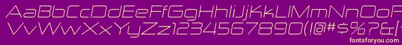 ZektonexltItalic Font – Yellow Fonts on Purple Background