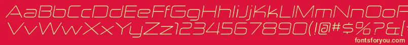 ZektonexltItalic Font – Yellow Fonts on Red Background