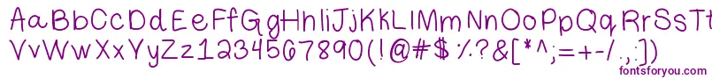 Libbyhand Font – Purple Fonts on White Background