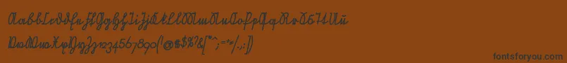 NeueRudelskopfVerbundenSchraegFett Font – Black Fonts on Brown Background