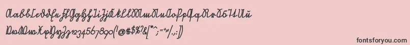 NeueRudelskopfVerbundenSchraegFett-fontti – mustat fontit vaaleanpunaisella taustalla