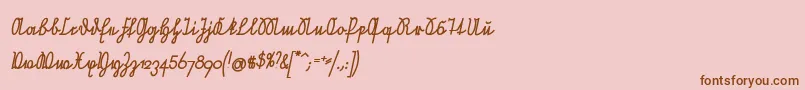 NeueRudelskopfVerbundenSchraegFett Font – Brown Fonts on Pink Background