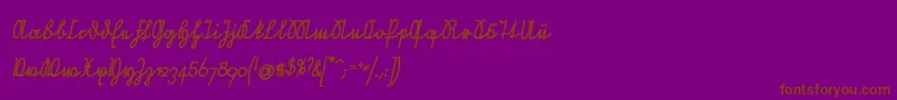 Шрифт NeueRudelskopfVerbundenSchraegFett – коричневые шрифты на фиолетовом фоне