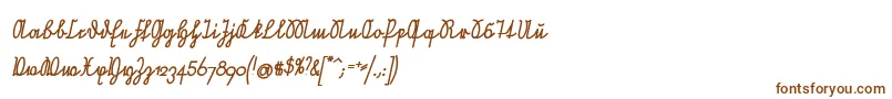 Шрифт NeueRudelskopfVerbundenSchraegFett – коричневые шрифты на белом фоне