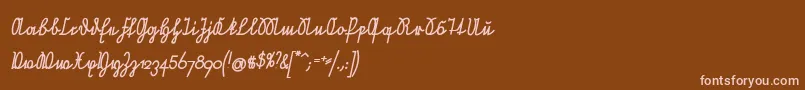 fuente NeueRudelskopfVerbundenSchraegFett – Fuentes Rosadas Sobre Fondo Marrón