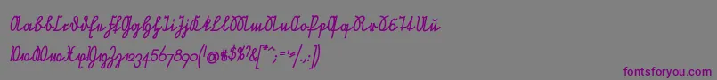 NeueRudelskopfVerbundenSchraegFett-Schriftart – Violette Schriften auf grauem Hintergrund