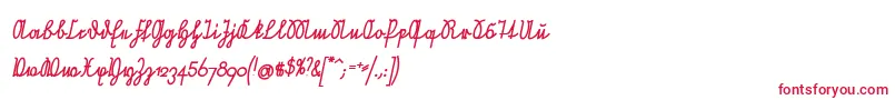 NeueRudelskopfVerbundenSchraegFett Font – Red Fonts on White Background