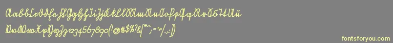 NeueRudelskopfVerbundenSchraegFett Font – Yellow Fonts on Gray Background