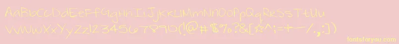ZebraflamesLight-fontti – keltaiset fontit vaaleanpunaisella taustalla