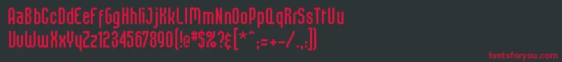 フォントSpreadtall – 黒い背景に赤い文字