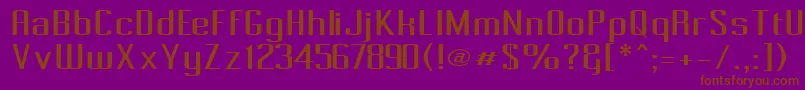Pecot001-fontti – ruskeat fontit violetilla taustalla