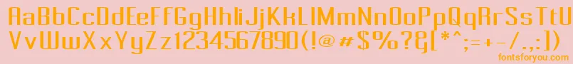 Pecot001-Schriftart – Orangefarbene Schriften auf rosa Hintergrund