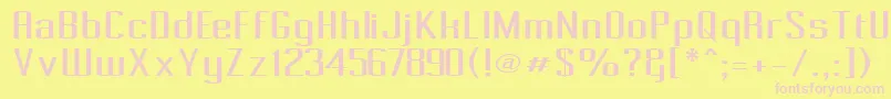 フォントPecot001 – ピンクのフォント、黄色の背景
