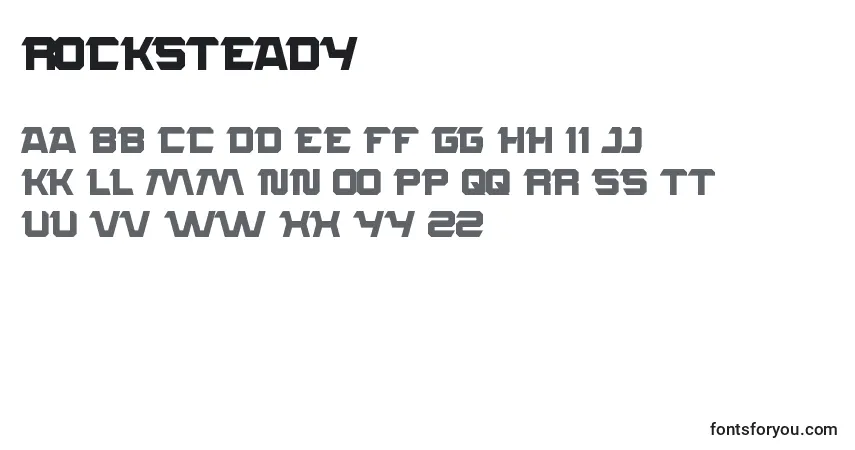 Schriftart Rocksteady – Alphabet, Zahlen, spezielle Symbole