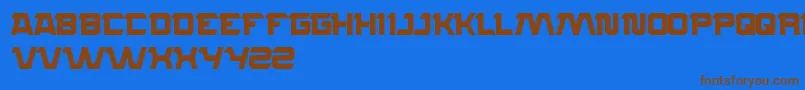 Rocksteady Font – Brown Fonts on Blue Background