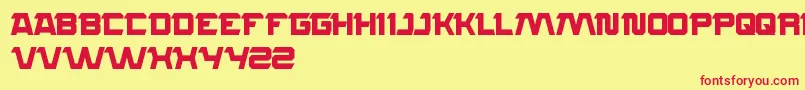 Rocksteady-Schriftart – Rote Schriften auf gelbem Hintergrund