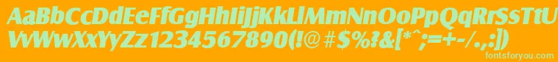 SalzburgserialHeavyItalic Font – Green Fonts on Orange Background
